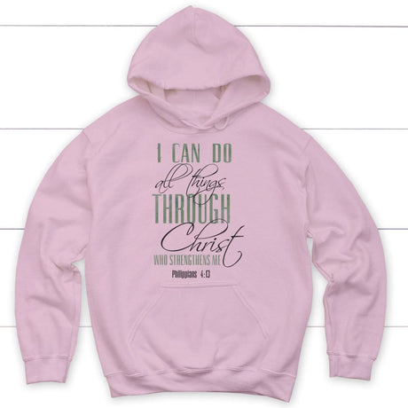 I can do all things through Christ hoodie Light Pink / S
