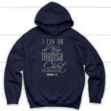 I can do all things through Christ hoodie Navy / S