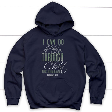 I can do all things through Christ hoodie Navy / S