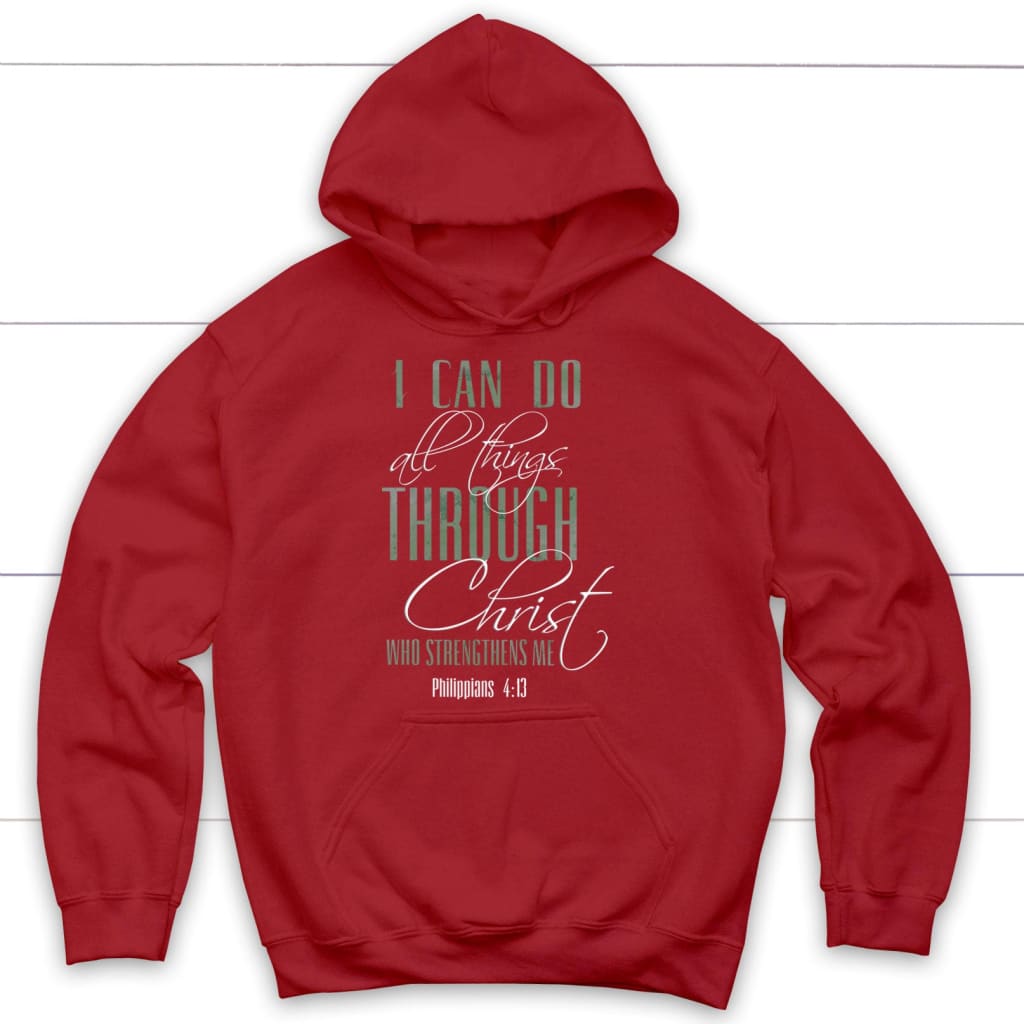 I can do all things through Christ hoodie Red / S