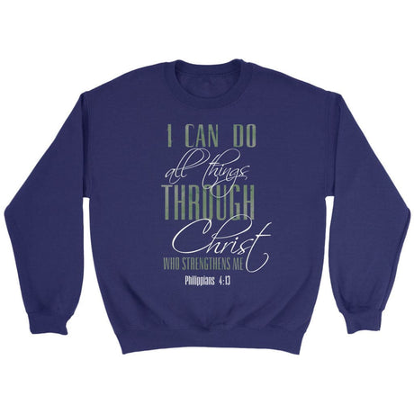I can do all things through Christ sweatshirt Purple / S