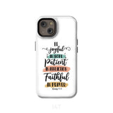Be joyful in hope patient affliction faithful prayer phone case Christian cases iPhone 14 / Tough