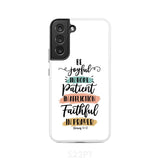 Be joyful in hope patient affliction faithful prayer phone case Christian cases Samsung Galaxy S22 Plus / Tough