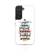 Be joyful in hope patient affliction faithful prayer phone case Christian cases Samsung Galaxy S22 / Tough