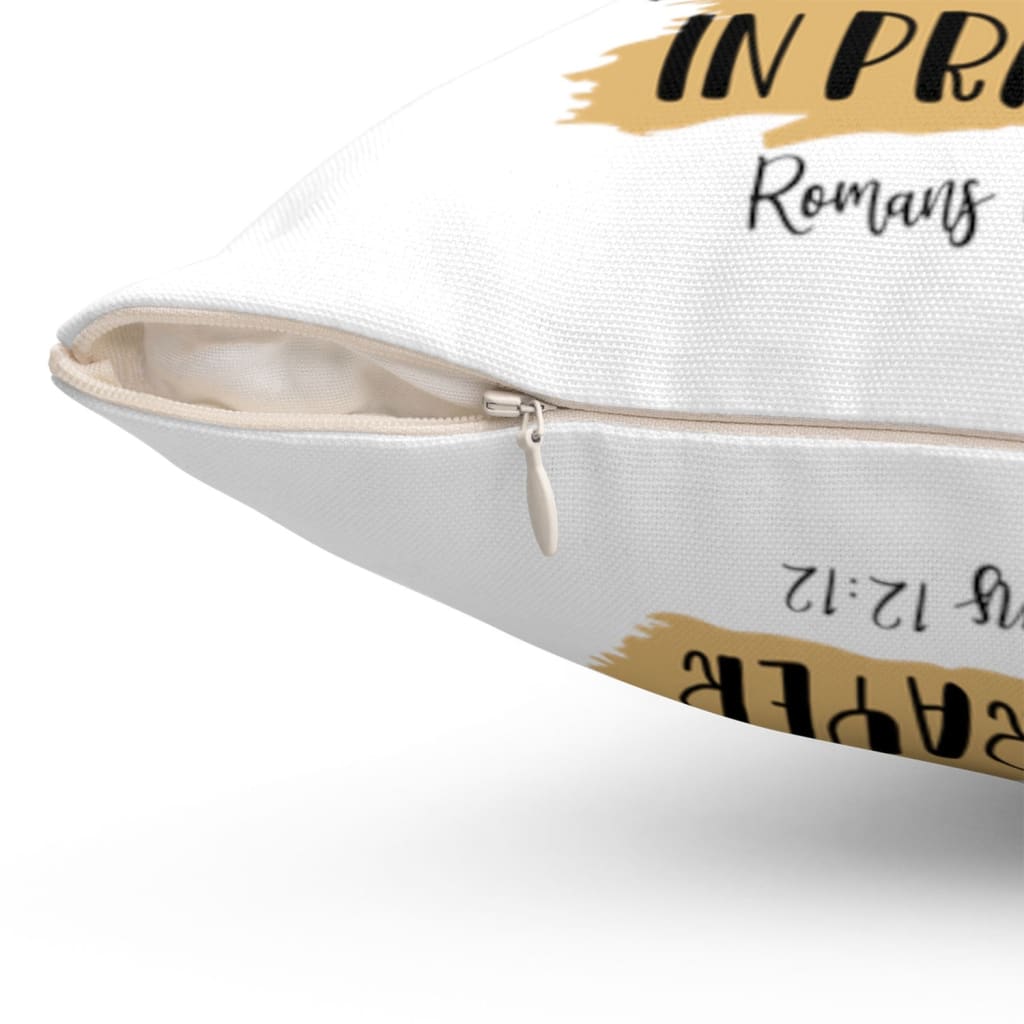 Be joyful in hope patient in affliction faithful in prayer pillow Christian pillows