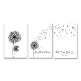 Inspirational Christian wall art: Be Still And Know That I Am God, Psalm 46:10, 3-panel canvas print.