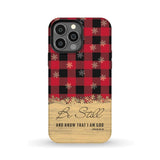 Be still and know that I am God red black buffalo plaid Christmas phone case iPhone 13 Pro Max / Tough