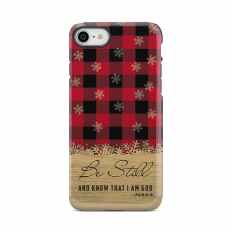 Be still and know that I am God red black buffalo plaid Christmas phone case iPhone 8 / Tough