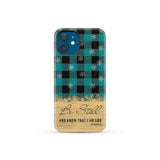 Be still and know that I am God teal black buffalo plaid Christmas phone case iPhone 12 Mini / Tough