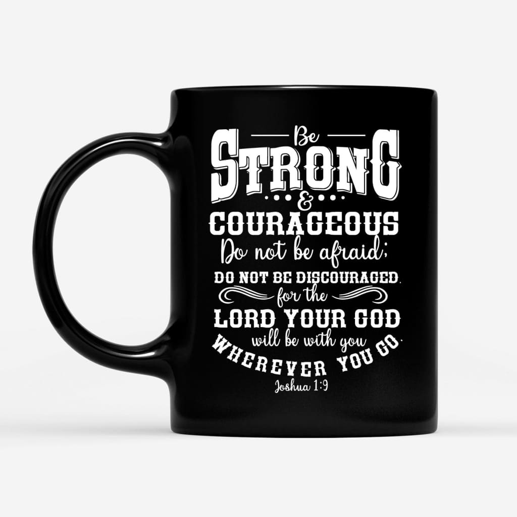 Christian Art Gifts Coffee Mug: Strong and Courageous - Joshua 1:9  Inspirational Scripture, 15oz, Purple - DCBG