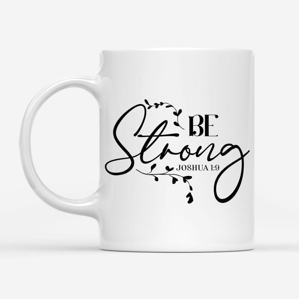 Christian Art Gifts Coffee Mug: Strong and Courageous - Joshua 1:9  Inspirational Scripture, 15oz, Purple - DCBG