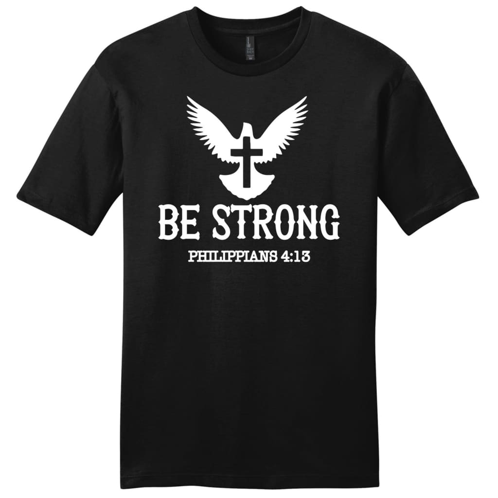 Be strong Philippians 4:13 mens Christian t-shirt Black / S