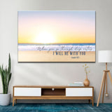 Beach Sunset, Isaiah 43:2 When You Go Through Deep Waters Wall Art Canvas, Christian wall art decor.