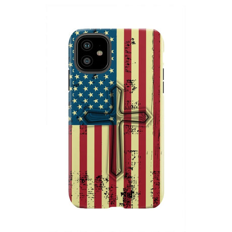 Beautiful American Flag cross phone case iPhone 11 / Tough