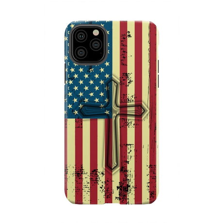Beautiful American Flag cross phone case iPhone 11 Pro Max / Tough