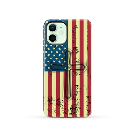 Beautiful American Flag cross phone case iPhone 12 / Tough