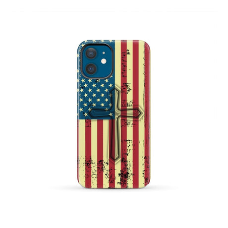 Beautiful American Flag cross phone case iPhone 12 Mini / Tough