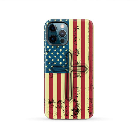 Beautiful American Flag cross phone case iPhone 12 Pro / Tough