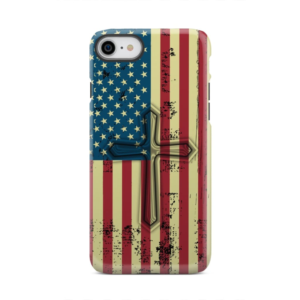 Beautiful American Flag cross phone case iPhone 8 / Tough