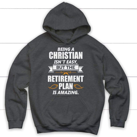 Being a Christian is not easy Christian hoodie | Christian apparel Dark Heather / S
