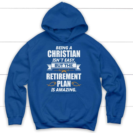 Being a Christian is not easy Christian hoodie | Christian apparel Royal / S