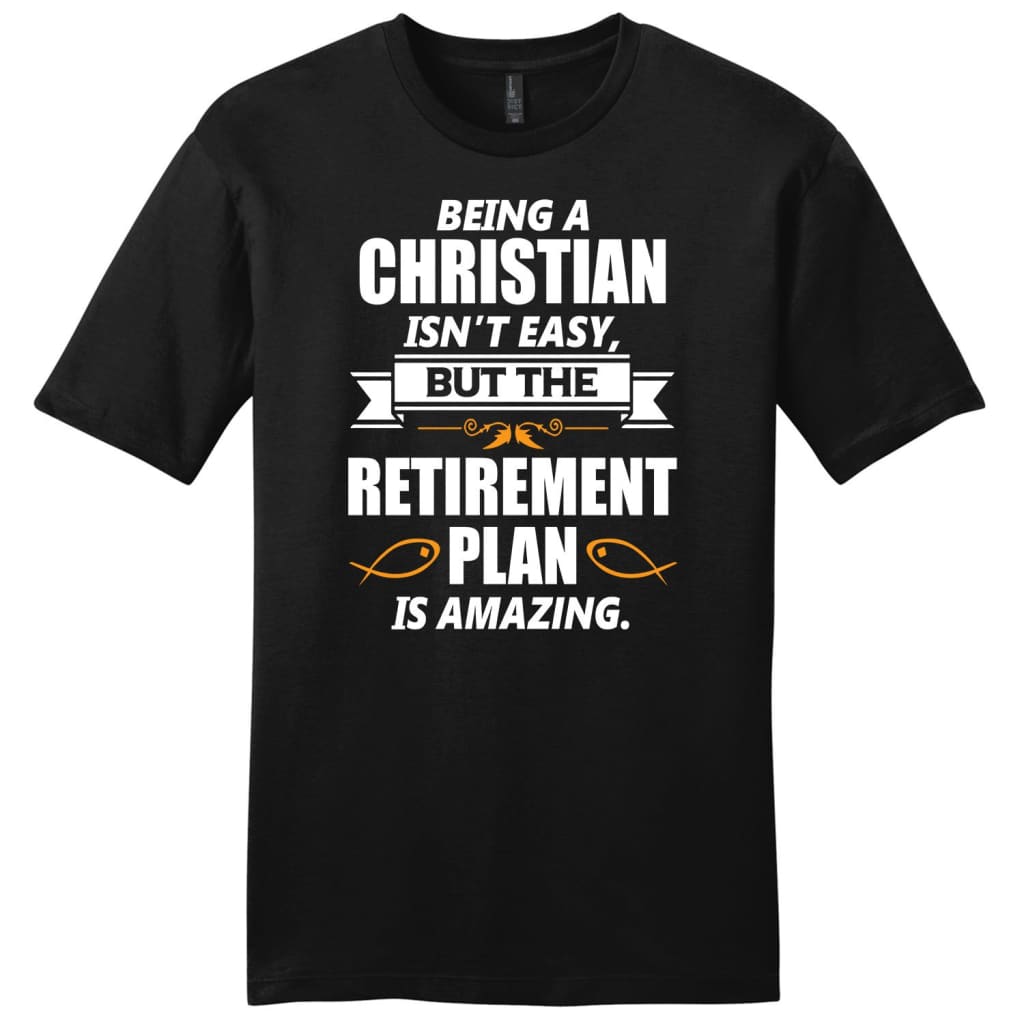 Being a Christian is not easy mens Christian t-shirt Black / S