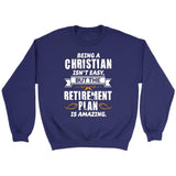 Being a Christian is not easy Christian sweatshirt Purple / S