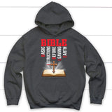 Bible basic instructions before leaving earth Christian hoodie Dark Heather / S