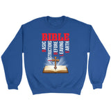 Bible basic instructions before leaving earth Christian sweatshirt Royal / S