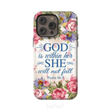 Bible verse phone cases: Psalm 46:5 God is within her she will not fall case iPhone 14 Pro Max / Tough
