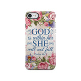 Bible verse phone cases: Psalm 46:5 God is within her she will not fall case iPhone SE 2020 / Tough