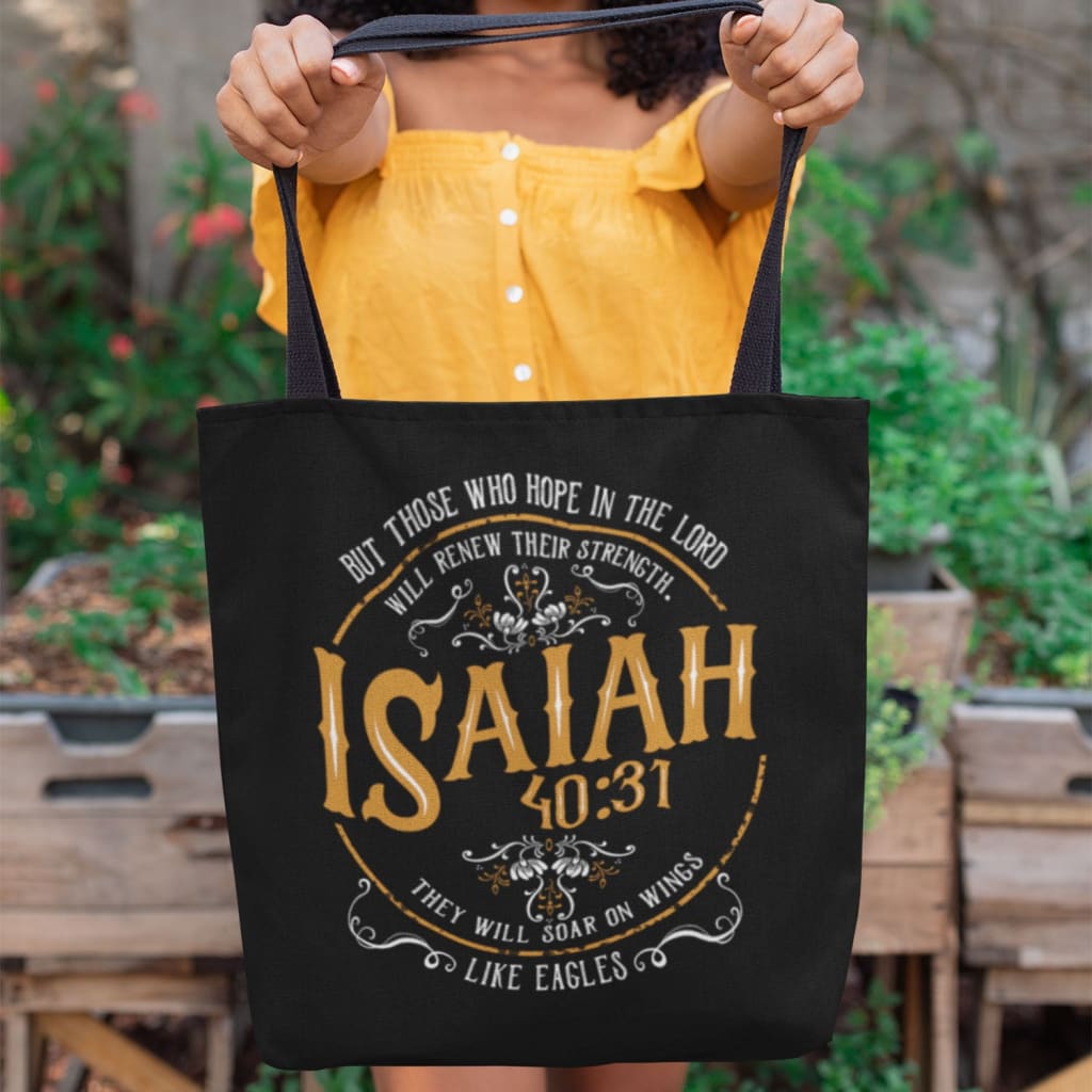 Bible Verse Tote Bags Isaiah 40 31 Those Who Hope in the Lord