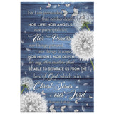 Inspirational canvas wall art with Romans 8:38-39 Bible verse, "For I Am Persuaded," ideal Christian gift for homes.