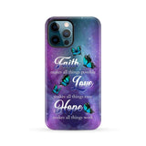 Butterfly faith makes all things possible Christian phone case iPhone 12 Pro Max / Tough