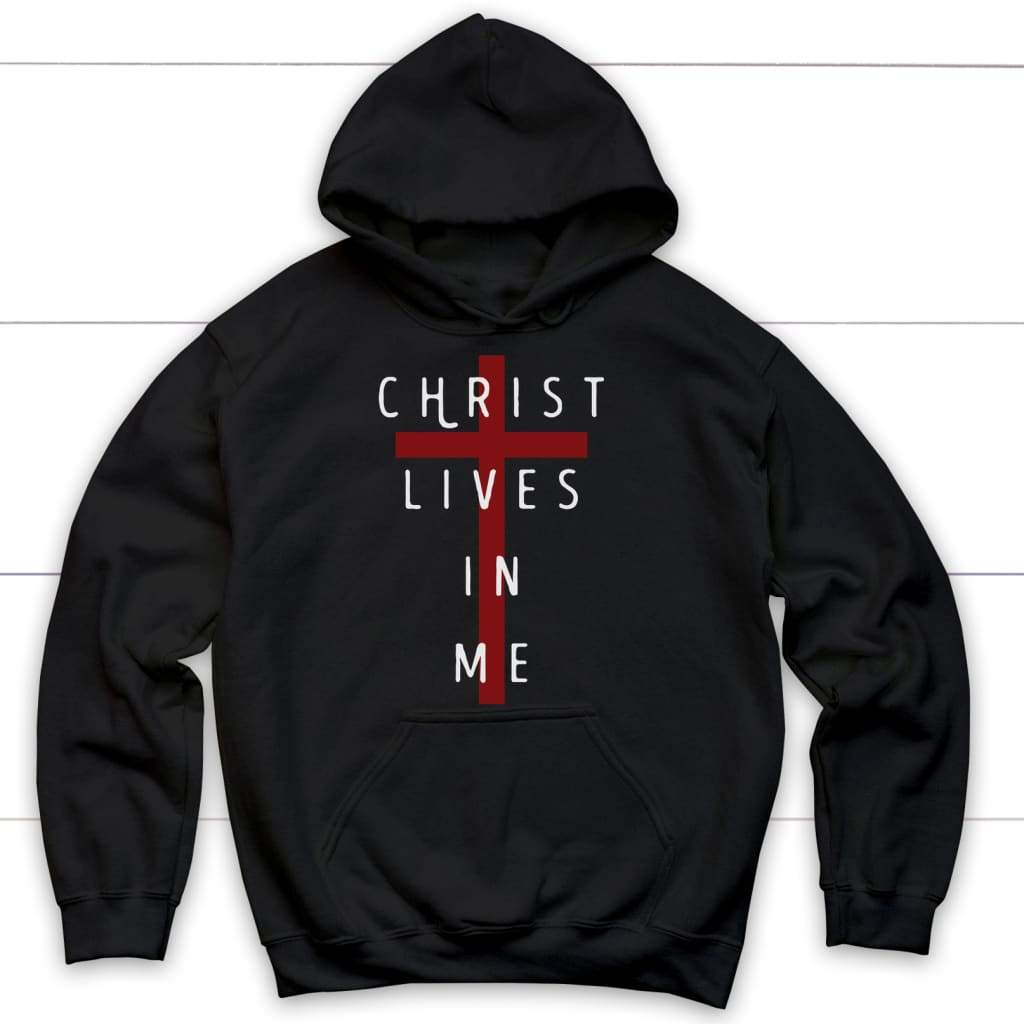 Christ lives in me Christian hoodie Black / S
