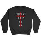 Christ lives in me Christian sweatshirt Black / S