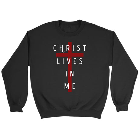 Christ lives in me Christian sweatshirt Black / S