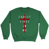 Christ lives in me Christian sweatshirt Irish Green / S