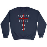 Christ lives in me Christian sweatshirt Navy / S
