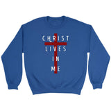 Christ lives in me Christian sweatshirt Royal / S