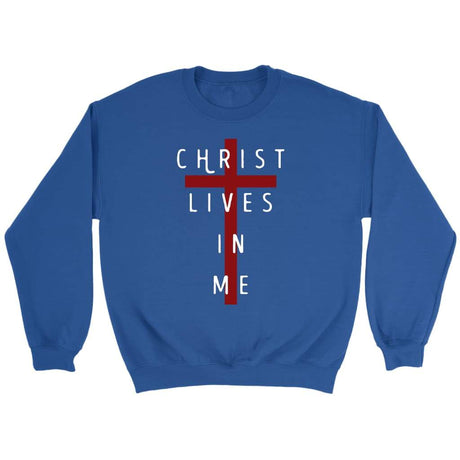 Christ lives in me Christian sweatshirt Royal / S
