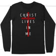 Christ lives in me long sleeve shirt Black / S