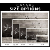 "Great Is Thy Faithfulness" canvas wall art, a beautiful addition to Christian home decor / Size options.