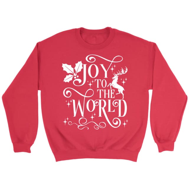 Christian Christmas sweatshirt Joy to the world sweatshirt Red / S