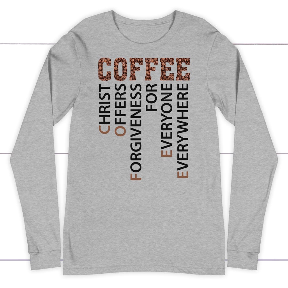 Christian coffee definition long sleeve shirt Athletic Heather / S