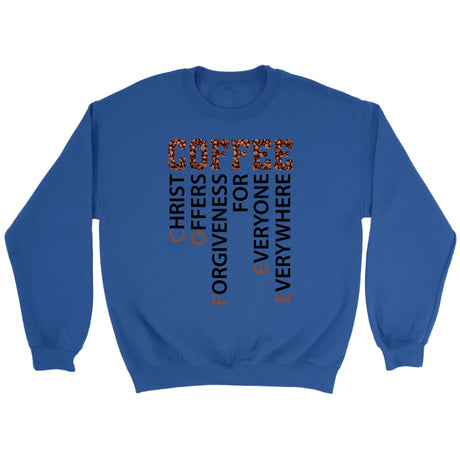 Christian coffee definition Christian sweatshirt Royal / S