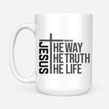 Christian coffee mug Jesus the way the truth the life 15 oz