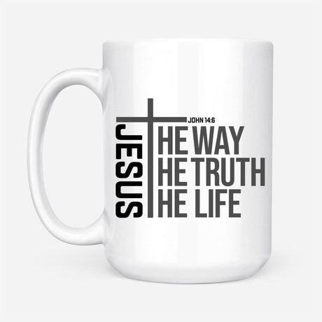 Christian coffee mug Jesus the way the truth the life 15 oz
