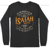 Christian gifts: Isaiah 40:31 those who hope in the Lord Christian long sleeve t-shirt Dark Grey Heather / S
