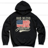 Christian Patriotic hoodies: American flag God bless America hoodie Black / S